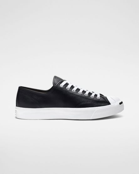 Pánské Boty Nízké Converse Jack Purcell Læder Černé Bílé | CZ DFEU14